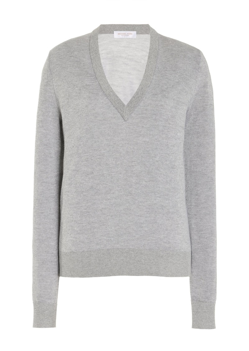 Michael Kors Collection - Wool-Blend Sweater - Silver - M - Moda Operandi