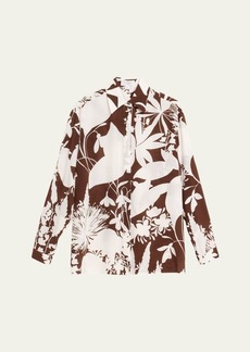Michael Kors Collection Boyfriend Floral Print Button-Front Shirt