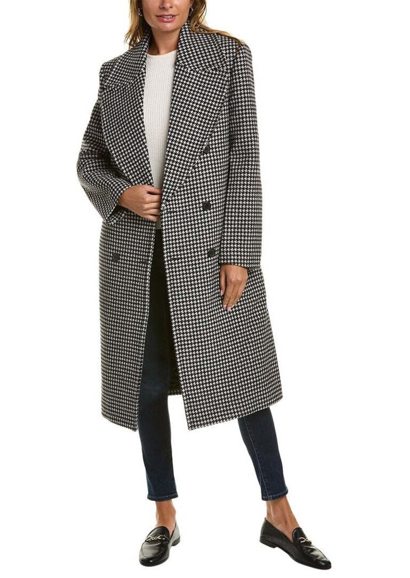 Michael Kors Collection Dogtooth Melton Wool Coat