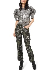 Michael Kors Collection Floral-Brocade Cargo Flare Pants