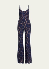 Michael Kors Collection Lace Flare Jumpsuit