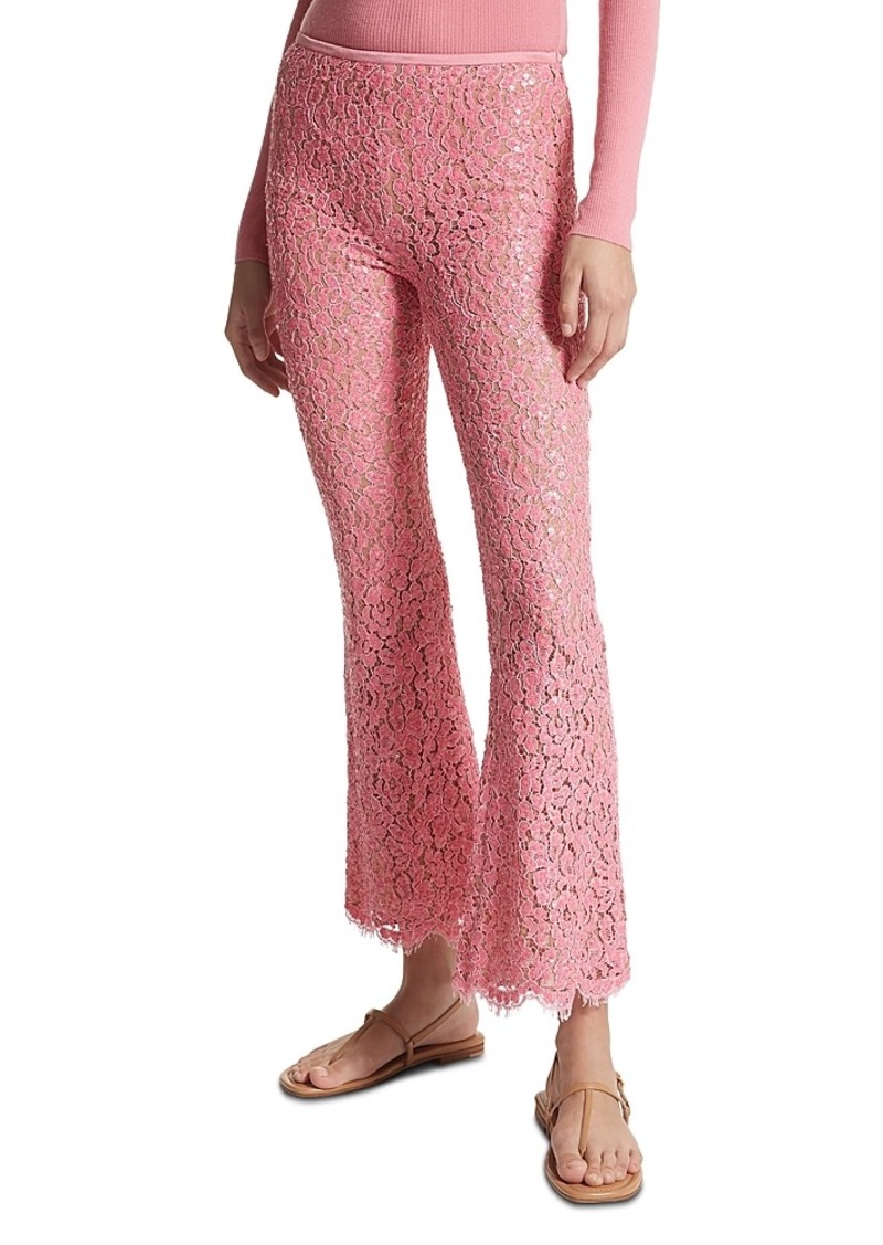 Michael Kors Collection Lace Sequin Embroidered Cropped Bootcut Pants
