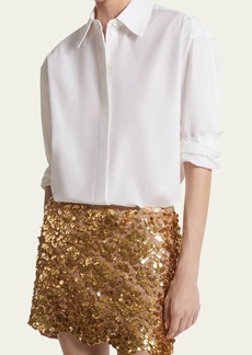 Michael Kors Collection Laminated Lace Sequin-Embellished Mini Skirt