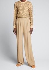 Michael Kors Collection Leopard-Embellished Cashmere Sweater