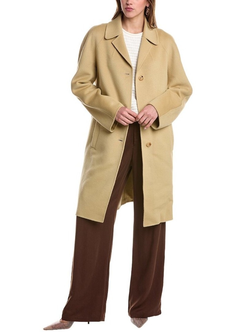 Michael Kors Collection Melton Balmacaan Wool-Blend Coat