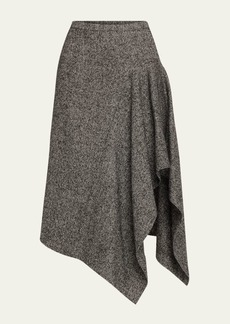 Michael Kors Collection Midi Handkerchief Wool Skirt