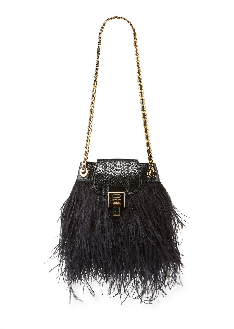 Michael Kors Michael Kors Collection Ostrich Feather Disco Pouch Bag |  Handbags