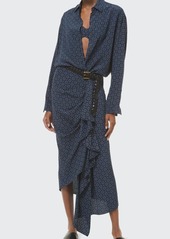Michael Kors Collection Paisley-Print Silk Asymmetric Skirt