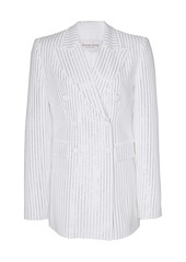 Michael Kors Collection Pinstriped Double-Breasted Crepe Jacket