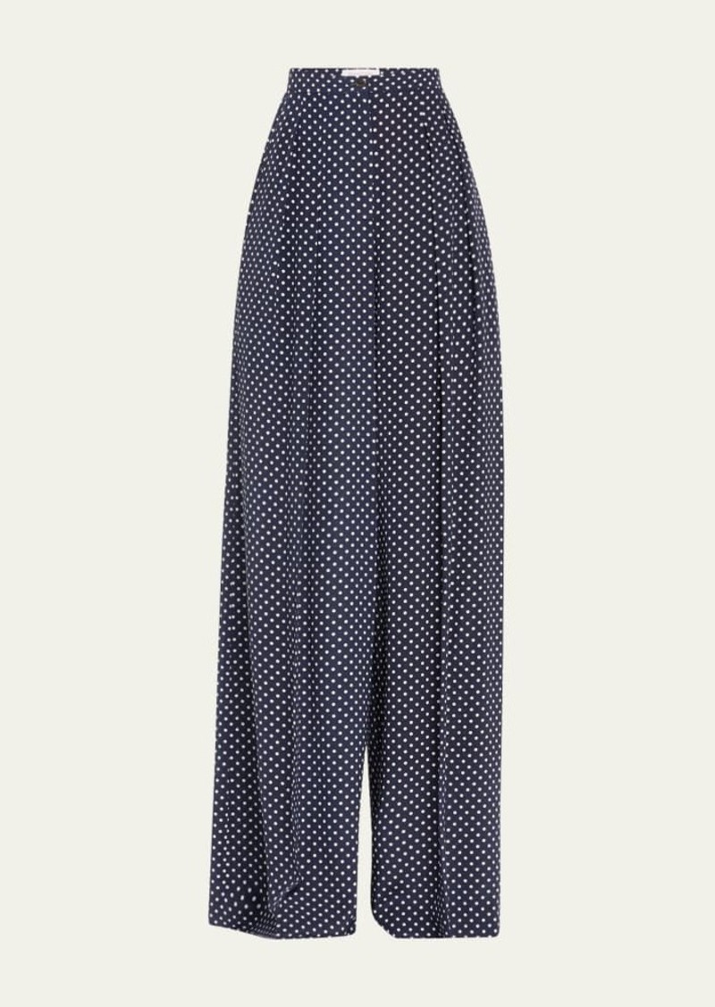 Michael Kors Collection Polka Dot Pintuck Palazzo Pants