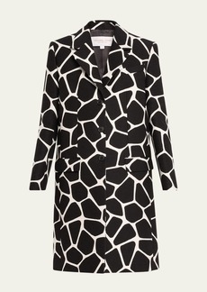 Michael Kors Collection Printed Three Button Coat