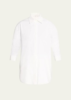 Michael Kors Collection Push-Sleeve Button-Front Shirt