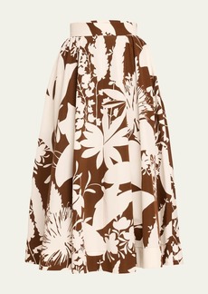 Michael Kors Collection Shadow Floral Midi Skirt