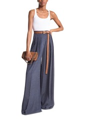 Michael Kors Collection Silk Dot Print Palazzo Pants