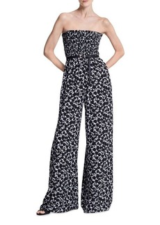 Michael Kors Collection Smocked Strapless Jumpsuit