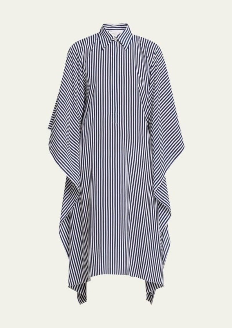 Michael Kors Collection Stripe Midi Silk Caftan Shirt Dress