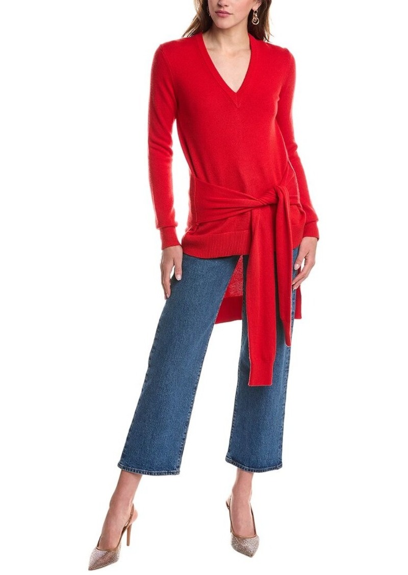 Michael Kors Collection V-Neck Tie-Waist Cashmere Sweater