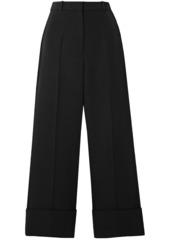 Michael Kors Collection Woman Cropped Wool-twill Straight-leg Pants Black