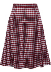 Michael Kors Collection Woman Flared Checked Wool-blend Skirt Multicolor