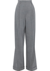 Michael Kors Collection Woman Pleated Wool-blend Twill Wide-leg Pants Anthracite