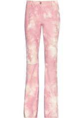 Michael Kors Collection Woman Printed Suede Flared Pants Baby Pink