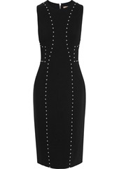 Michael Kors Collection Woman Studded Wool-blend Crepe Dress Black