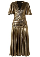 Michael Kors Collection - Twisted ruched lamé midi dress - Metallic - US 4