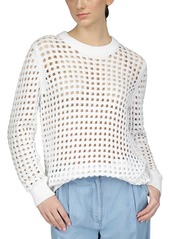 Michael Kors Cotton Mesh Hi Low Sweater