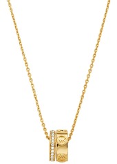 Michael Kors Gold-Tone or Silver-Tone Logo Ring Pendant Necklace - Silver