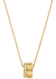 Michael Kors Gold-Tone or Silver-Tone Logo Ring Pendant Necklace - Gold