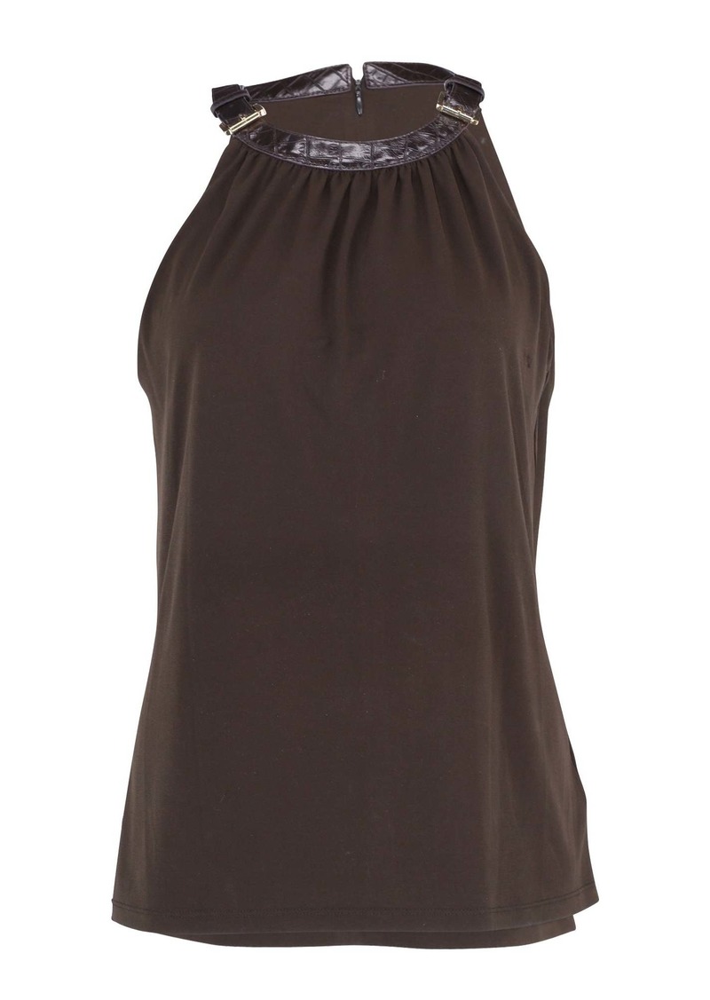 Michael Kors Halterneck Top in Brown Polyester