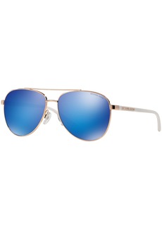 Michael Kors Hvar Sunglasses, MK5007 - ROSE GOLD/BLUE MIRROR