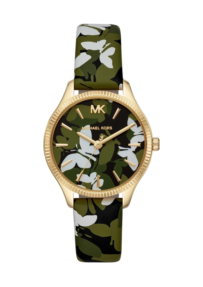 Michael Kors Lexington MK2811 Womens Gold-Tone Black Butterfly Quartz 36mm Watch