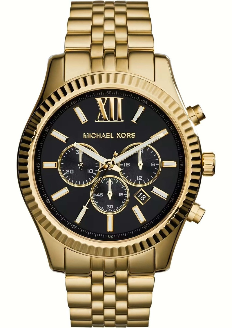 Michael Kors Lexington MK8286 Men's Gold-Tone Chronograph 45mm Watch