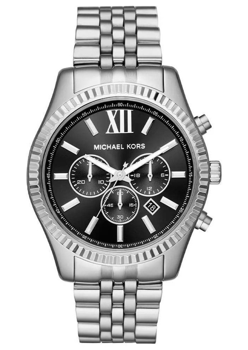 Michael Kors Lexington MK8602 Men's Silver-Tone Chronograph 44mm Watch