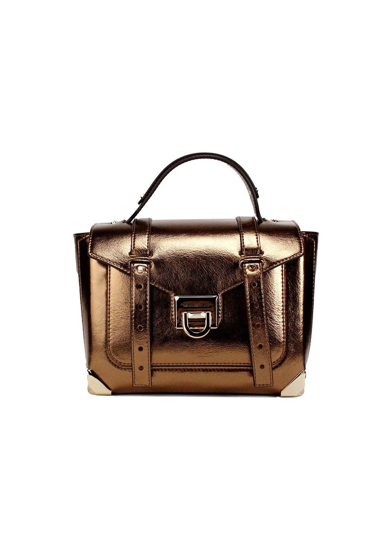 Michael Kors Manhattan Medium Mocha Leather Top Handle Satchel Women's Bag