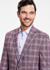 Michael Kors Men's Classic-Fit Berry Plaid Sport Coat - Berry Burgundy