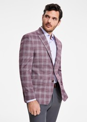 Michael Kors Men's Classic-Fit Berry Plaid Sport Coat - Berry Burgundy