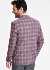 Michael Kors Men's Classic-Fit Berry Plaid Sport Coat - Berry Burgundy