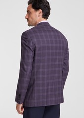 Michael Kors Men's Classic-Fit Burgundy Plaid Sport Coat - Burgundy