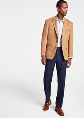 Michael Kors Men's Classic Fit Notch Lapel Faux Suede Sport Coat - Tan