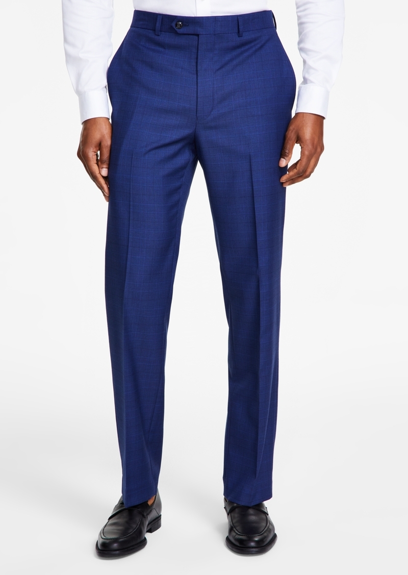 Michael Kors Men's Classic Fit Spring Performance Pants - Navy Plaid