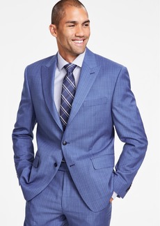 Michael Kors Men's Classic-Fit Pinstripe Wool Stretch Suit Jacket - Bright Blue Pin