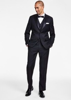 Michael Kors Mens Classic Fit Stretch Black Solid Tuxedo Separates
