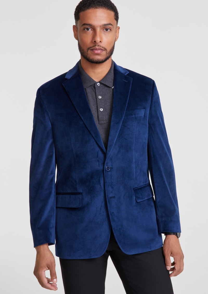 Michael Kors Men's Classic-Fit Velvet Sport Coat - Navy