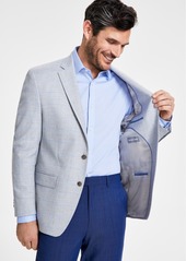 Michael Kors Men's Classic-Fit Windowpane Sport Coat - Light Grey Blue