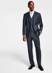 Michael Kors Mens Classic Fit Wool Blend Stretch Solid Vested Suit Separates