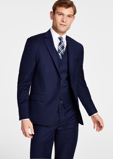 Michael Kors Men's Classic-Fit Wool-Blend Stretch Solid Suit Jacket - Navy