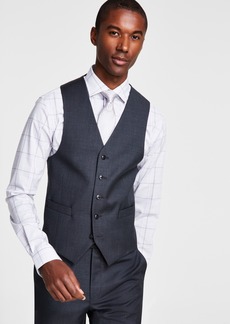 Michael Kors Men's Classic-Fit Wool-Blend Stretch Solid Suit Vest - Grey