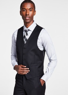 Michael Kors Men's Classic-Fit Wool-Blend Stretch Solid Suit Vest - Black